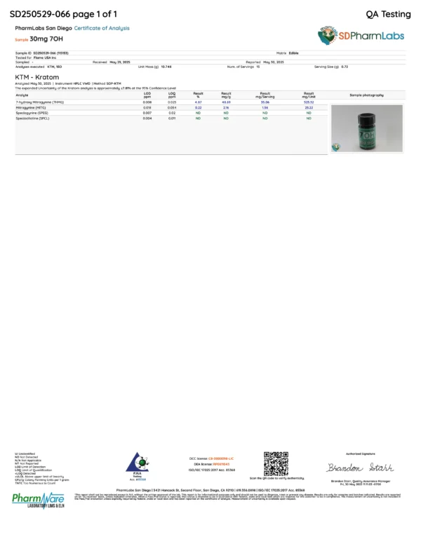 7-OH Kratom<br />7-Hydroxymitragynine Alkaloids - 15 Tablets - Image 2