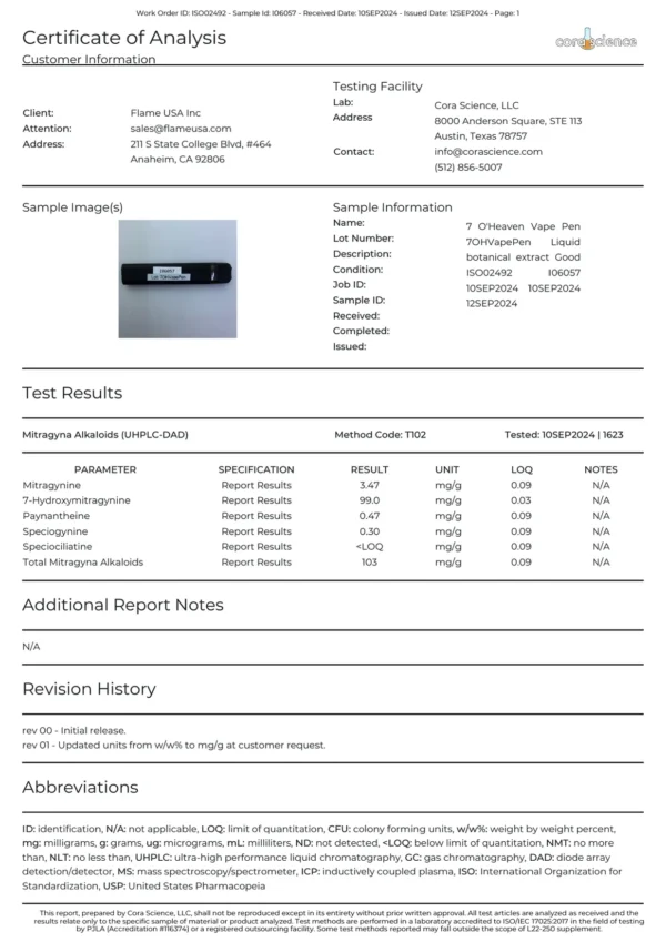 7-OH Kratom<br />7-Hydroxymitragynine Alkaloids - Vape - Image 2