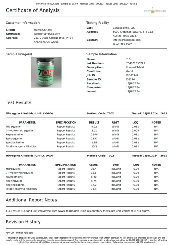 7-OH Kratom<br />7-Hydroxymitragynine Alkaloids - 2 Tablets - Image 2